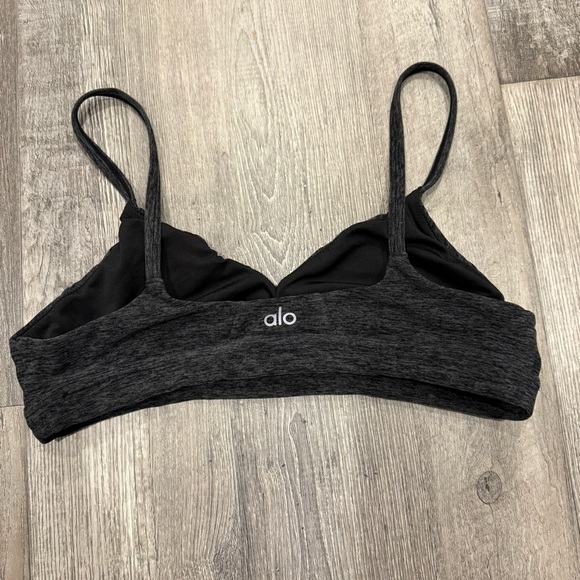 ALO Yoga Lounge Bralette Sports Bra Heather Black Gray - Med - Picture 2 of 7